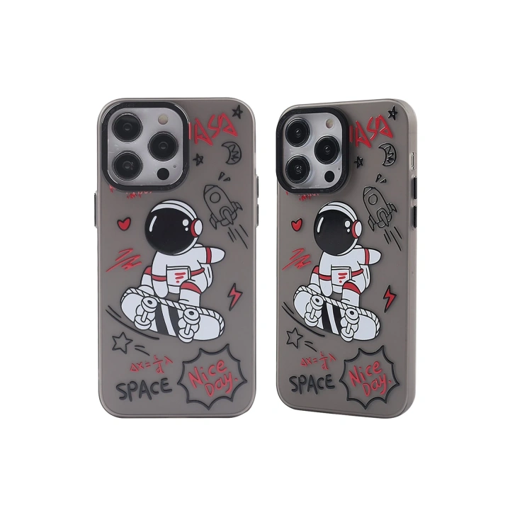 BFS  iPhone 14 Pro Max Kılıf  Desenli Kapak -  Siyah - 1