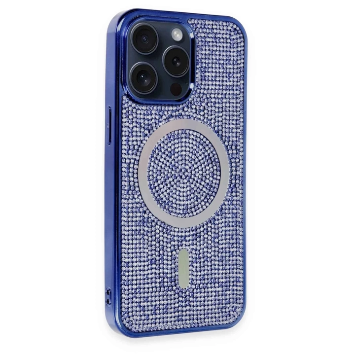 BFS  iPhone 14 Pro Max Kılıf Diamond Magsafe Kapak - Lacivert