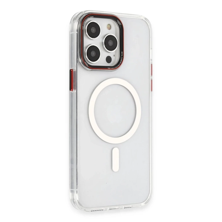BFS  iPhone 14 Pro Max Kılıf Dinamik Magneticsafe Silikon - Şeffaf