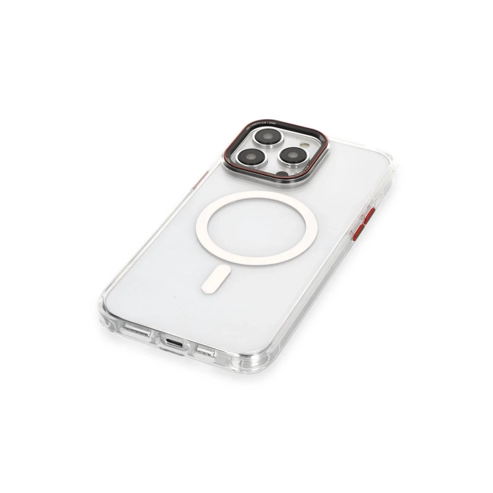 BFS  iPhone 14 Pro Max Kılıf Dinamik Magneticsafe Silikon - Şeffaf