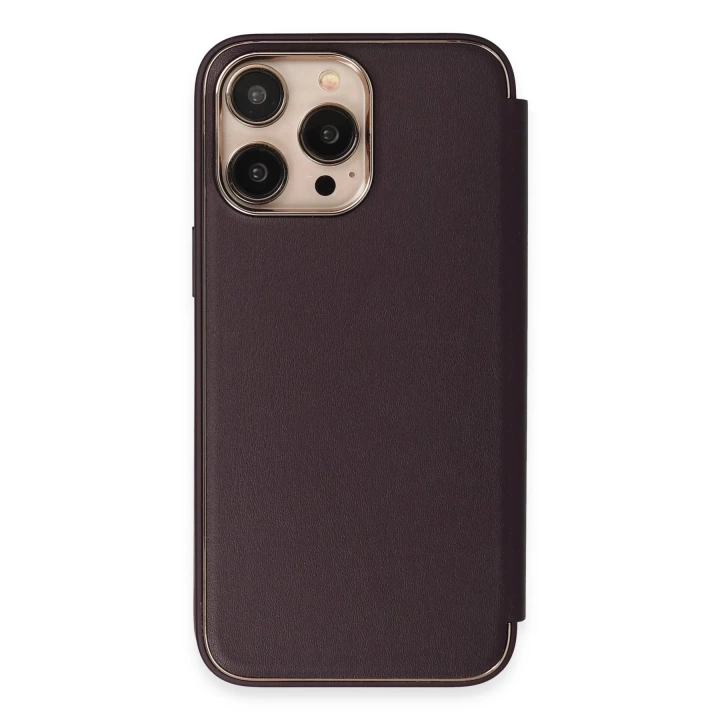 BFS  iPhone 14 Pro Max Kılıf Dolpin Kapaklı - Derin Mor
