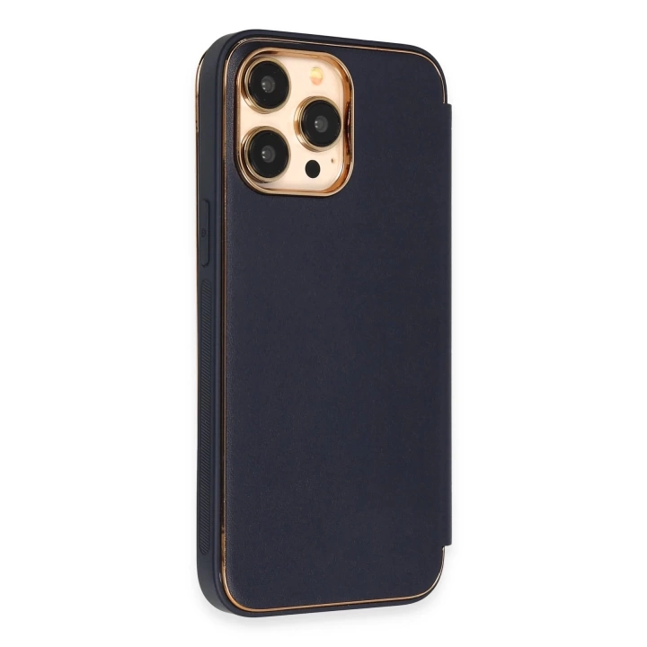 BFS  iPhone 14 Pro Max Kılıf Dolpin Kapaklı - Lacivert