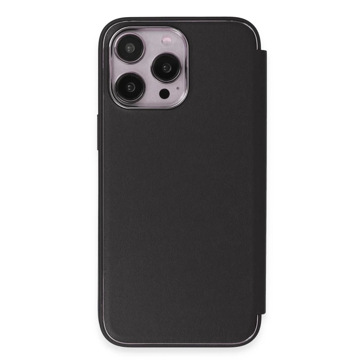 BFS  iPhone 14 Pro Max Kılıf Dolpin Kapaklı - Siyah