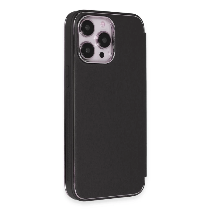 BFS  iPhone 14 Pro Max Kılıf Dolpin Kapaklı - Siyah