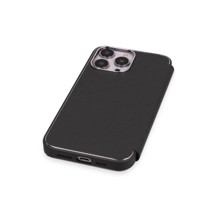 BFS  iPhone 14 Pro Max Kılıf Dolpin Kapaklı - Siyah
