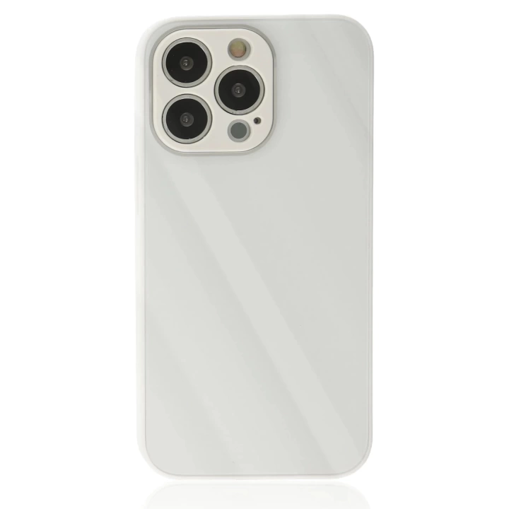 BFS  iPhone 14 Pro Max Kılıf Glass Kapak - Beyaz