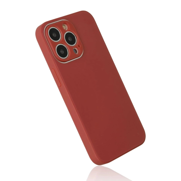 BFS  iPhone 14 Pro Max Kılıf Glass Kapak - Bordo
