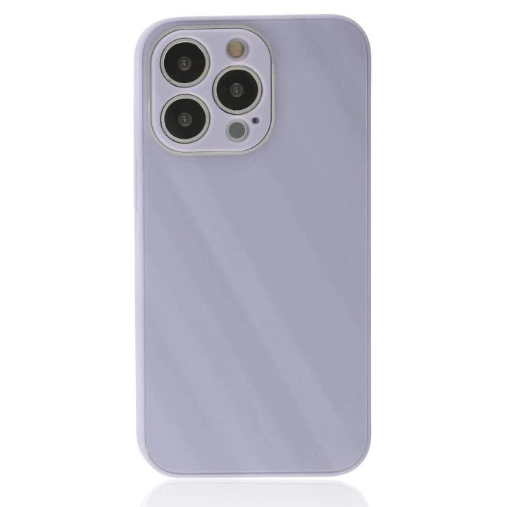 BFS  iPhone 14 Pro Max Kılıf Glass Kapak - Lila