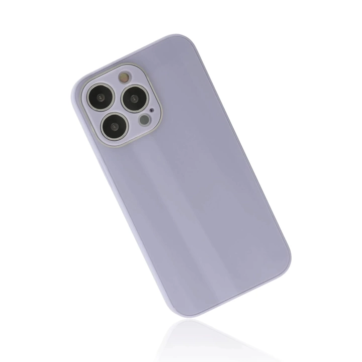 BFS  iPhone 14 Pro Max Kılıf Glass Kapak - Lila