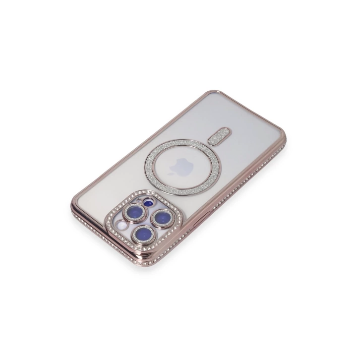 BFS  iPhone 14 Pro Max Kılıf Joke Simli Magneticsafe Kılıf - Pembe