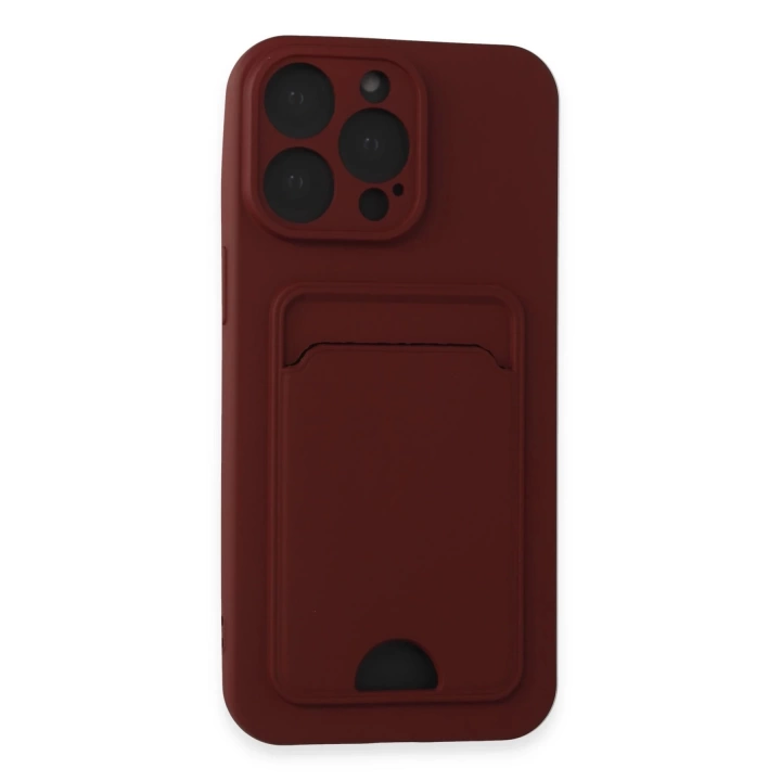 BFS  iPhone 14 Pro Max Kılıf Kelvin Kartvizitli Silikon - Bordo
