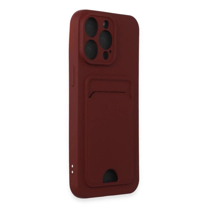BFS  iPhone 14 Pro Max Kılıf Kelvin Kartvizitli Silikon - Bordo