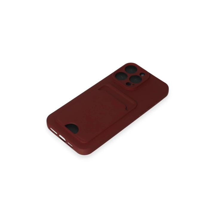 BFS  iPhone 14 Pro Max Kılıf Kelvin Kartvizitli Silikon - Bordo