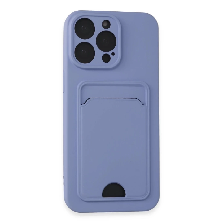 BFS  iPhone 14 Pro Max Kılıf Kelvin Kartvizitli Silikon - Lila