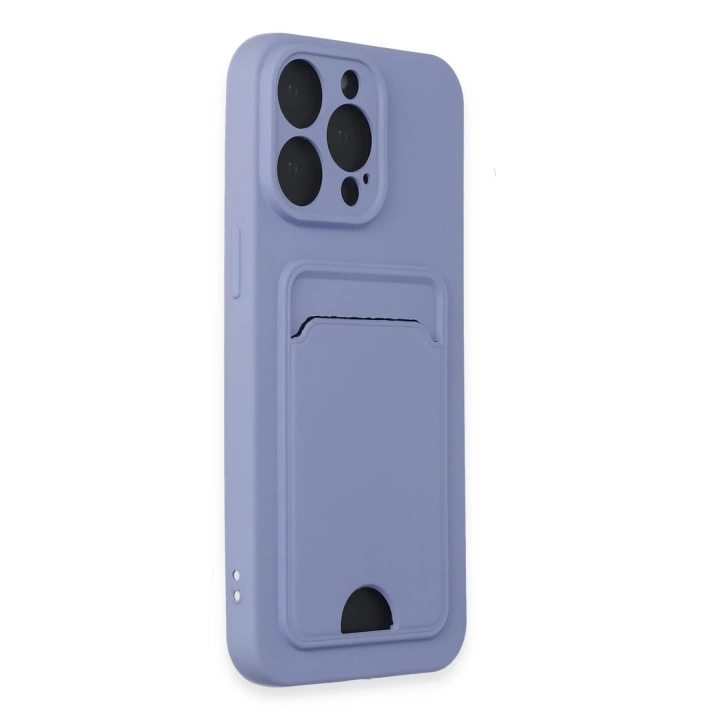 BFS  iPhone 14 Pro Max Kılıf Kelvin Kartvizitli Silikon - Lila