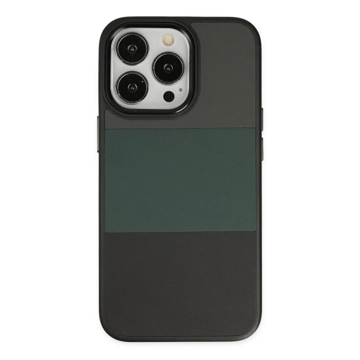 BFS  iPhone 14 Pro Max Kılıf King Kapak - Gri-Siyah