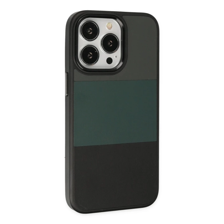 BFS  iPhone 14 Pro Max Kılıf King Kapak - Gri-Siyah