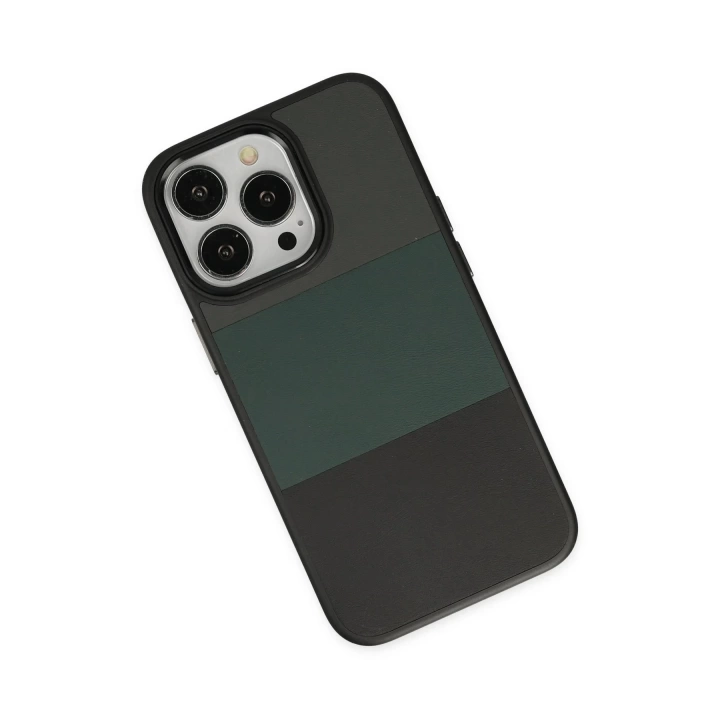BFS  iPhone 14 Pro Max Kılıf King Kapak - Gri-Siyah