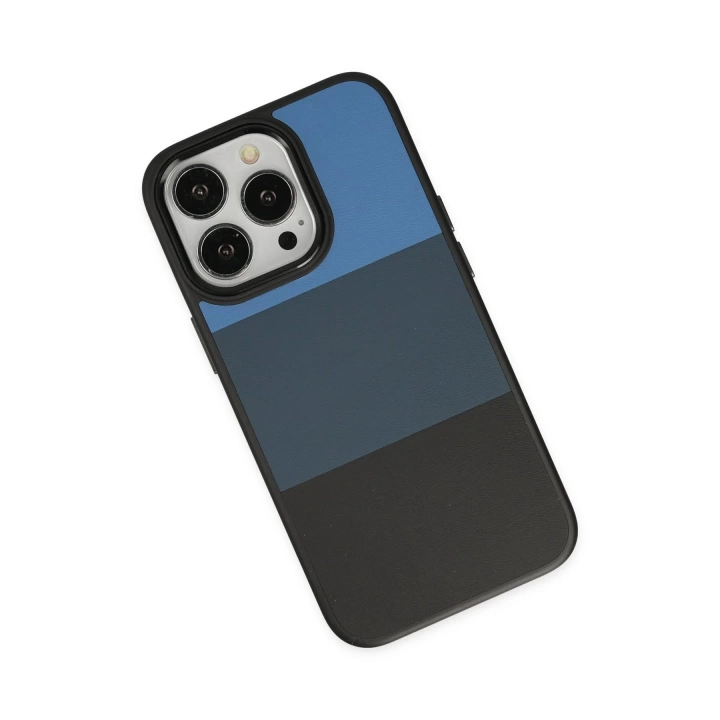 BFS  iPhone 14 Pro Max Kılıf King Kapak - Mavi-Siyah