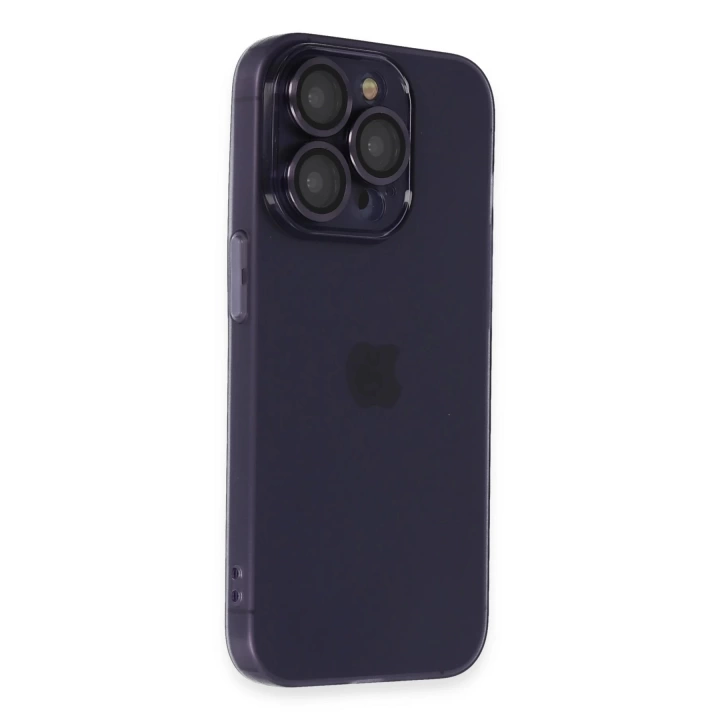 BFS  iPhone 14 Pro Max Kılıf Luko Lens Silikon - Derin Mor