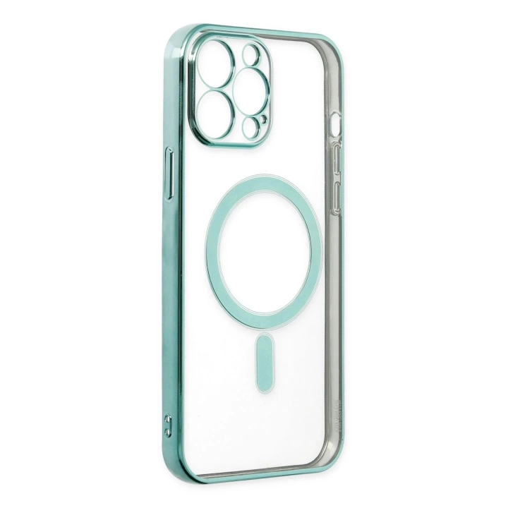 BFS  iPhone 14 Pro Max Kılıf Magneticsafe Lazer Silikon - Haki Yeşil