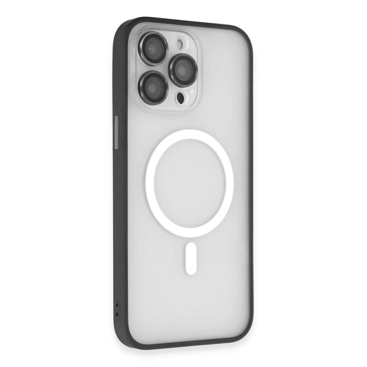 BFS  iPhone 14 Pro Max Kılıf Martin Lens Magneticsafe Kapak - Siyah