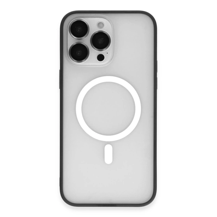 BFS  iPhone 14 Pro Max Kılıf Martin Lens Magneticsafe Kapak - Siyah