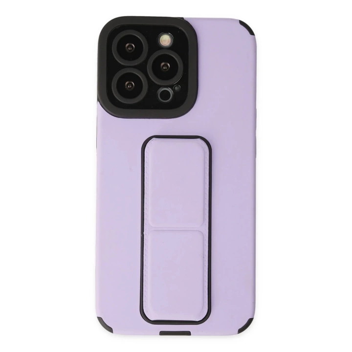 BFS  iPhone 14 Pro Max Kılıf Mega Standlı Silikon - Lila