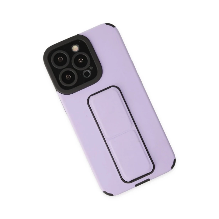 BFS  iPhone 14 Pro Max Kılıf Mega Standlı Silikon - Lila