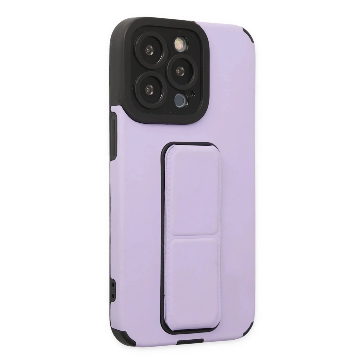BFS  iPhone 14 Pro Max Kılıf Mega Standlı Silikon - Lila