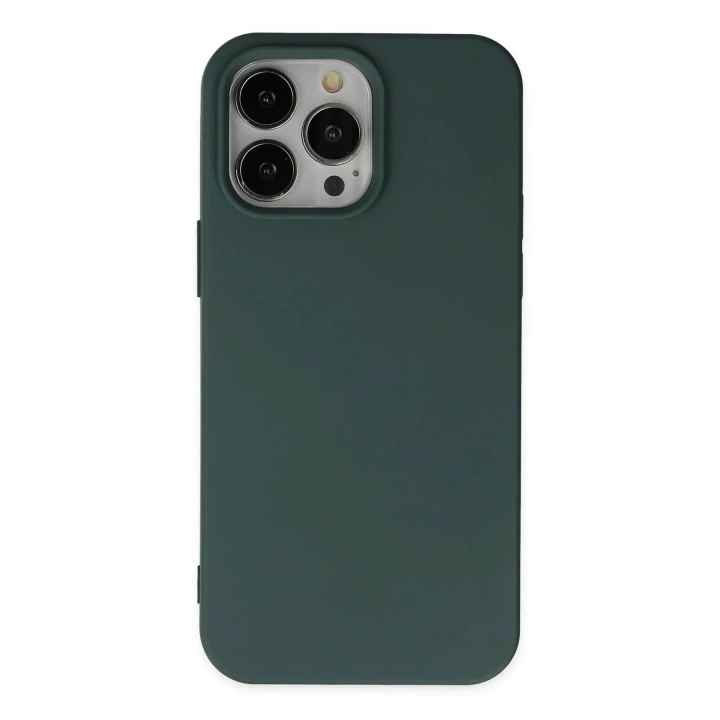 BFS  iPhone 14 Pro Max Kılıf Nano içi Kadife Silikon - Koyu Yeşil
