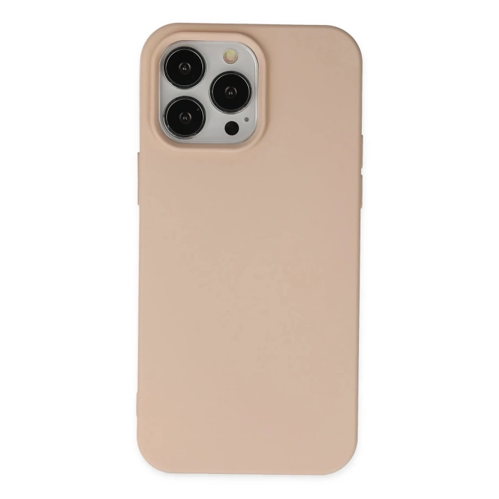 BFS  iPhone 14 Pro Max Kılıf Nano içi Kadife Silikon - Pudra