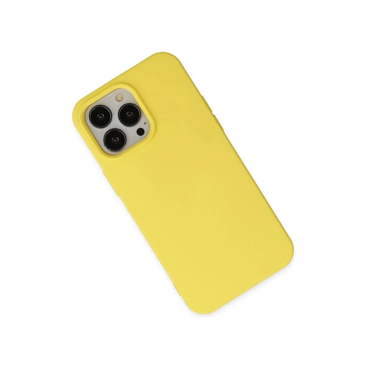 BFS  iPhone 14 Pro Max Kılıf Nano içi Kadife Silikon - Sarı