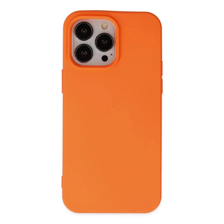 BFS  iPhone 14 Pro Max Kılıf Nano içi Kadife Silikon - Turuncu