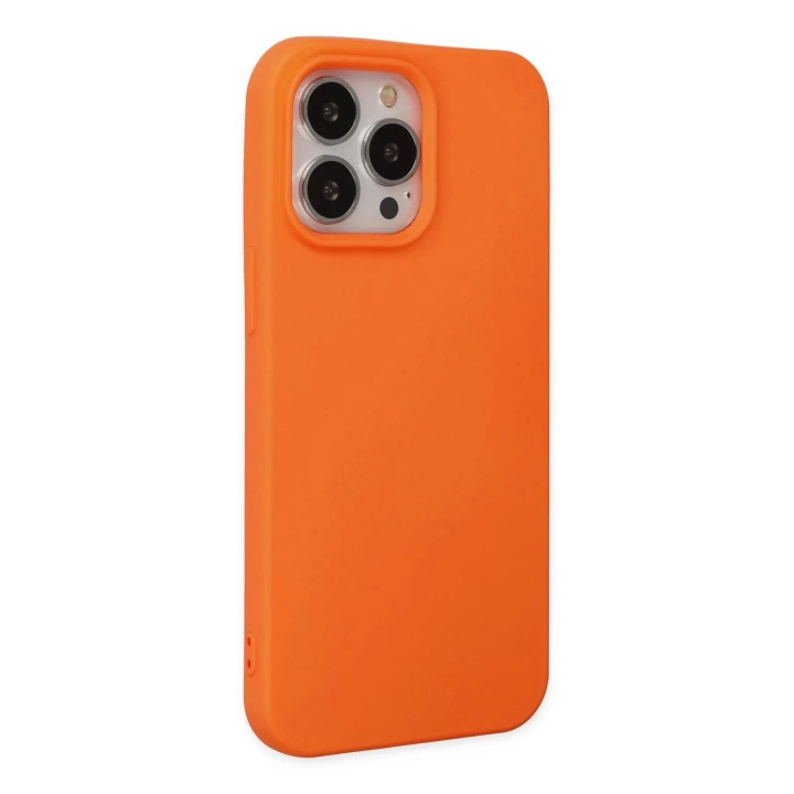 BFS  iPhone 14 Pro Max Kılıf Nano içi Kadife Silikon - Turuncu