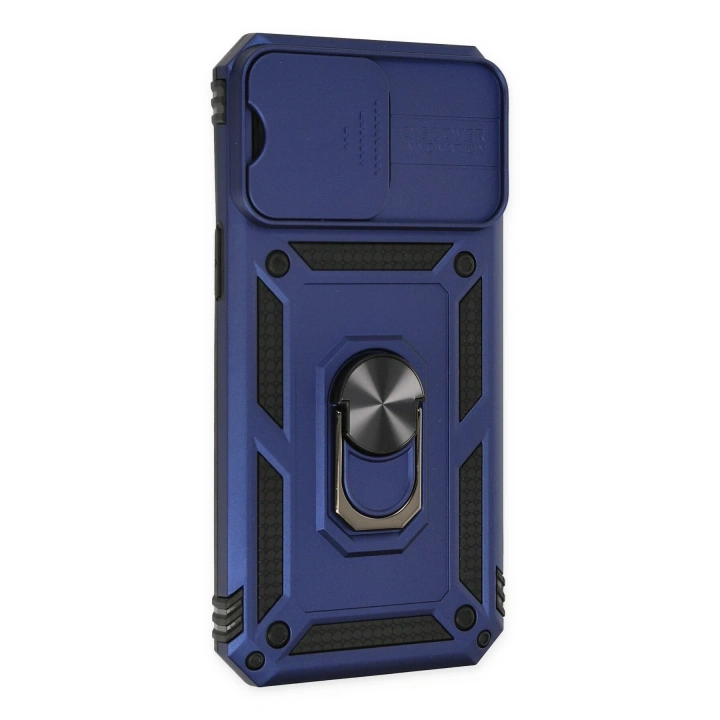 BFS  iPhone 14 Pro Max Kılıf Pars Lens Yüzüklü Silikon - Lacivert