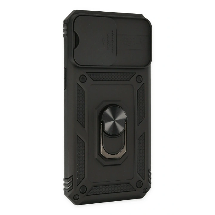 BFS  iPhone 14 Pro Max Kılıf Pars Lens Yüzüklü Silikon - Siyah