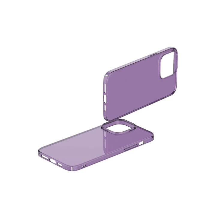 BFS  iPhone 14 Pro Max Kılıf Pc Sert Şeffaf Kapak - Mor