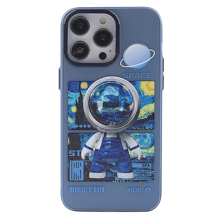 BFS  iPhone 14 Pro Max Kılıf Prada Desenli Kapak - Prada Mavi - 1