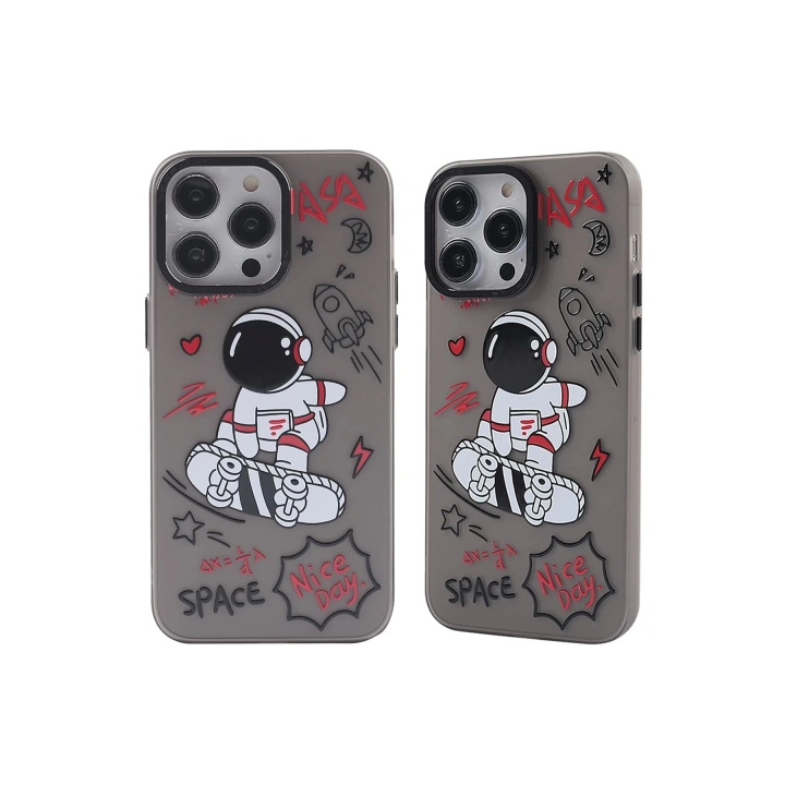 BFS iPhone 14 Pro Max Kılıf Prada Desenli Kapak - Prada Siyah - 1