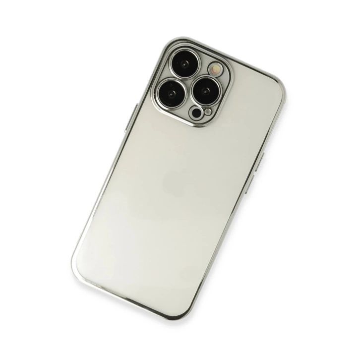 BFS  iPhone 14 Pro Max Kılıf Razer Lensli Silikon - Gümüş