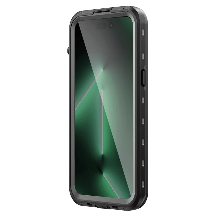 BFS  iPhone 14 Pro Max Kılıf Red Pepper Magneticsafe Su Geçirmez Kılıf - Siyah-Gri
