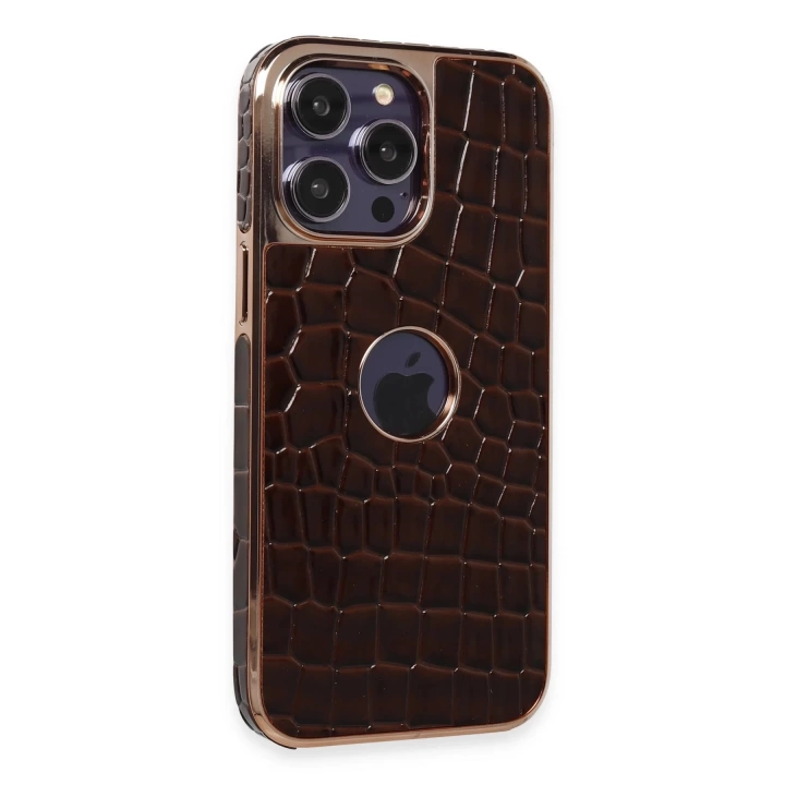 BFS  iPhone 14 Pro Max Kılıf Snake Kapak - Kahverengi