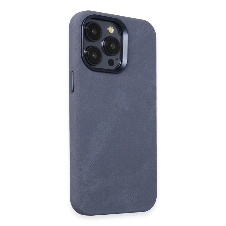 BFS  iPhone 14 Pro Max Kılıf Velvet Magsafe Kapak - Lacivert