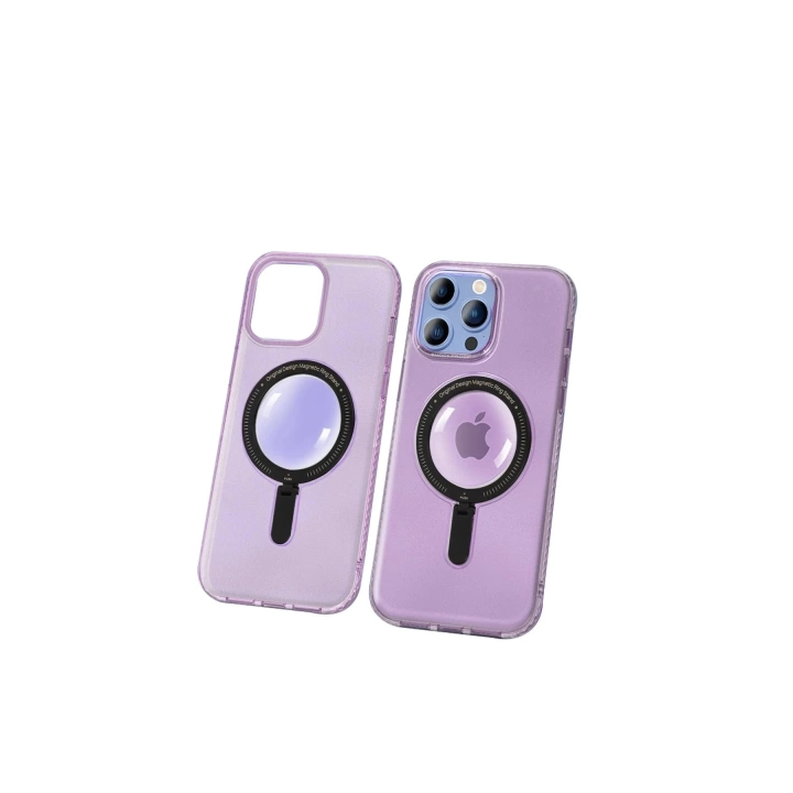 BFS  iPhone 14 Pro Max Kılıf Zoom Standlı Silikon - Derin Mor