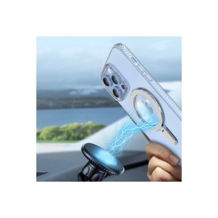 BFS  iPhone 14 Pro Max Kılıf Zoom Standlı Silikon - Derin Mor