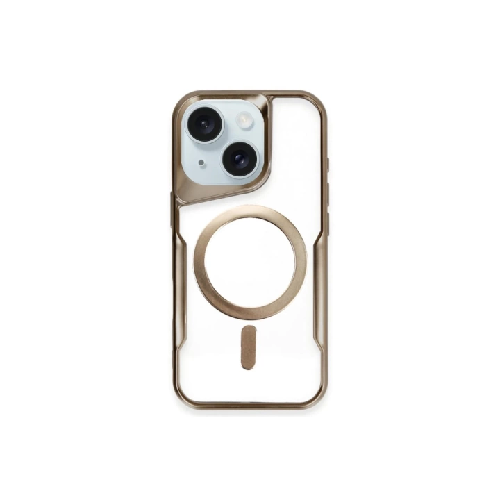 BFS  iPhone 15 Kılıf Boyi Magsafe Silikon Kapak - Kahverengi