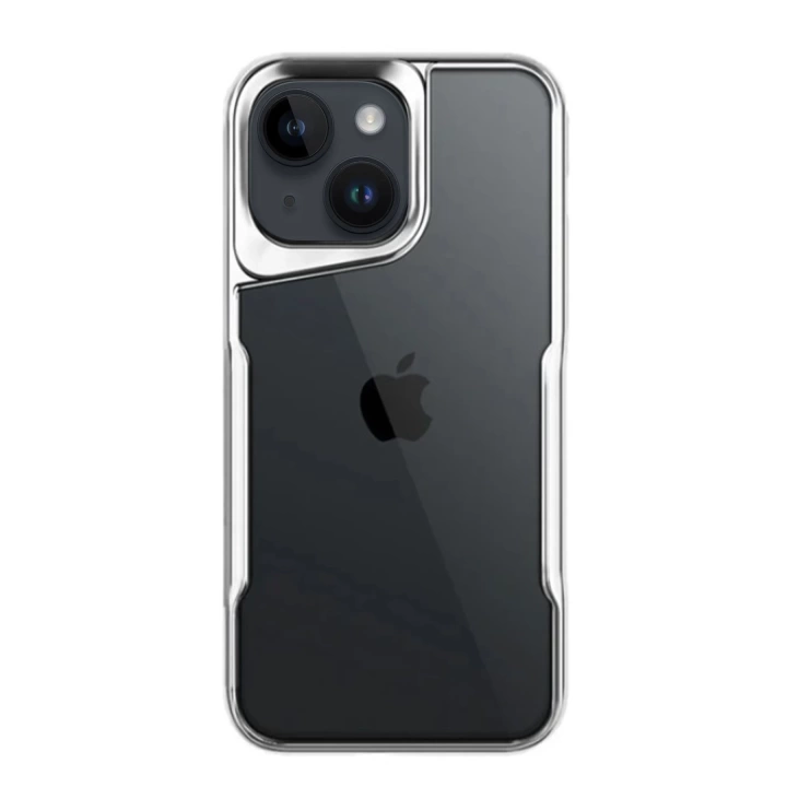 BFS  iPhone 15 Kılıf Boyi Silikon Kapak - Gümüş