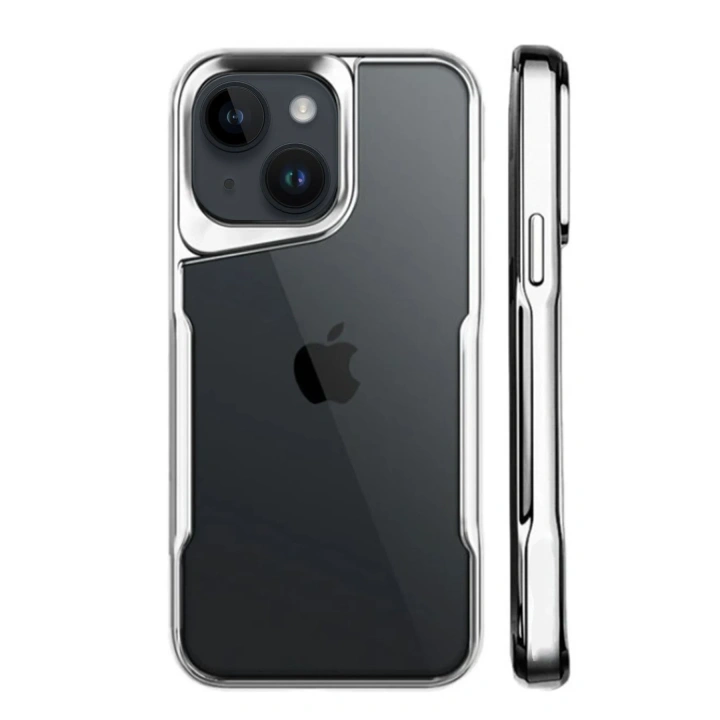 BFS  iPhone 15 Kılıf Boyi Silikon Kapak - Gümüş