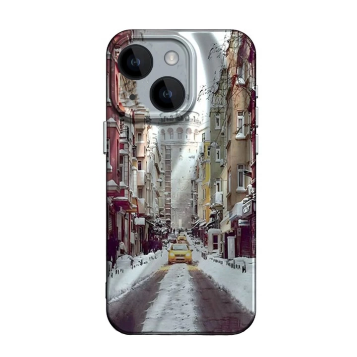 BFS  iPhone 15 Kılıf Crew Desenli Kapak - Galata Kulesi
